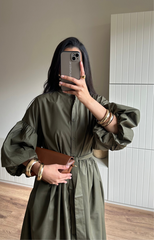 ISLA DRESS (COTTON - OLIVE GREEN)