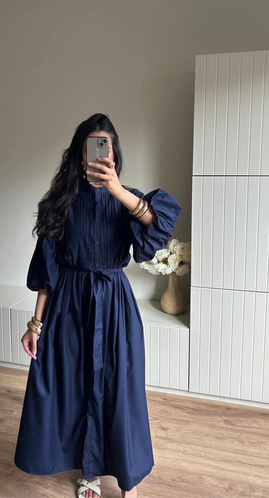 MIRA DRESS (COTTON - MARINE BLUE)