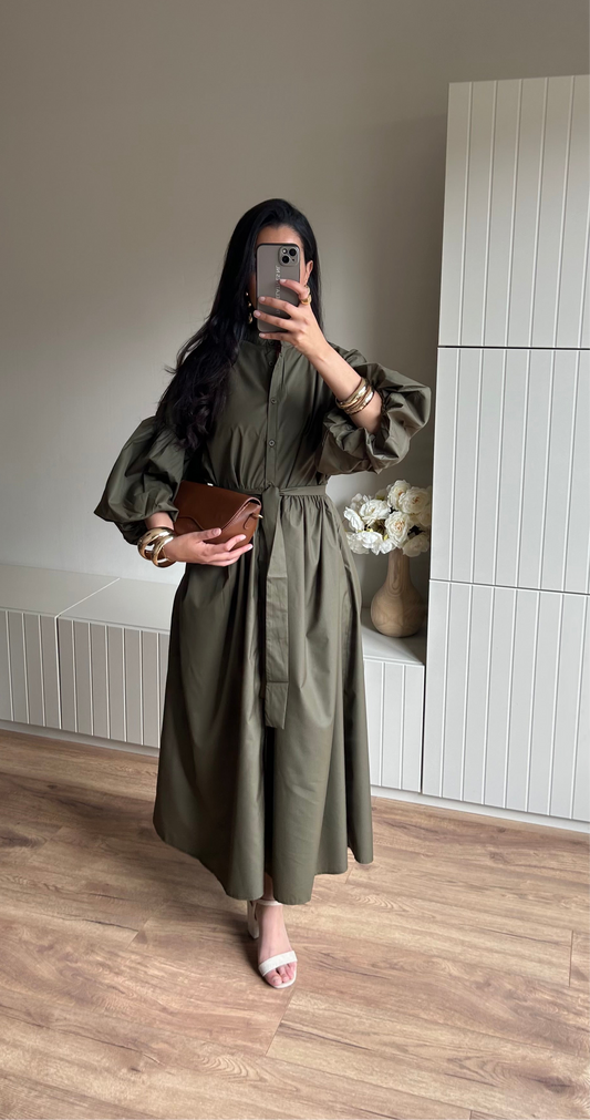 ISLA DRESS (COTTON - OLIVE GREEN)