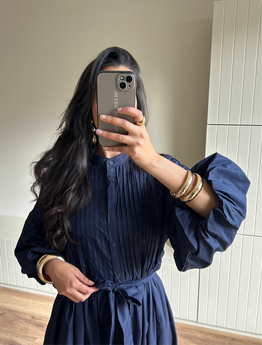 MIRA DRESS (COTTON - MARINE BLUE)