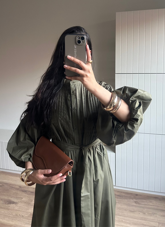 MIRA DRESS (COTTON - OLIVE GREEN)