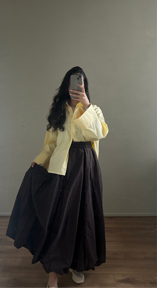 UMBER LONG SKIRT BROWN